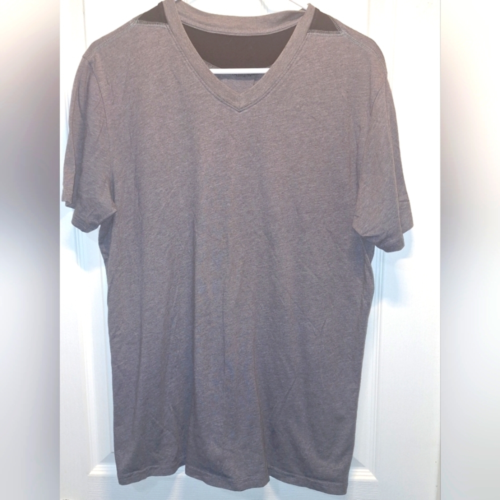 Gray V Neck Mens Shirt Extra Large